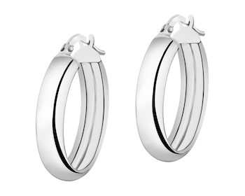 Rhodium Plated Silver Hoop Earring 