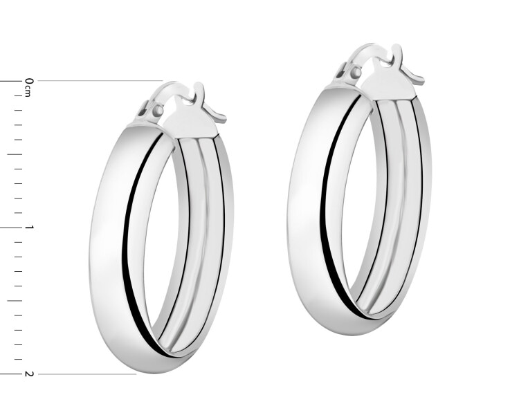 Rhodium Plated Silver Hoop Earring