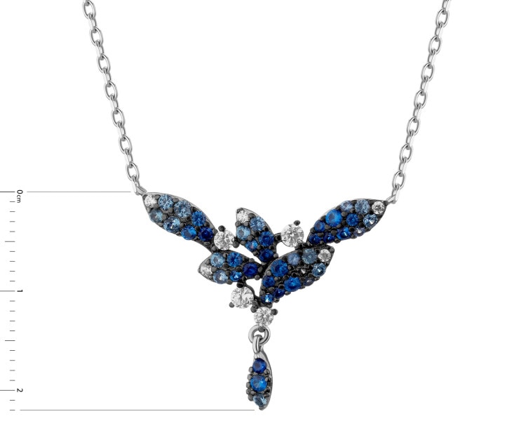 Rhodium-Plated Silver, Black Rhodium Necklace with Cubic Zirconia