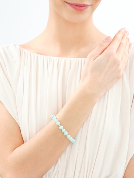Gold-Plated Brass Bracelet with Quartz