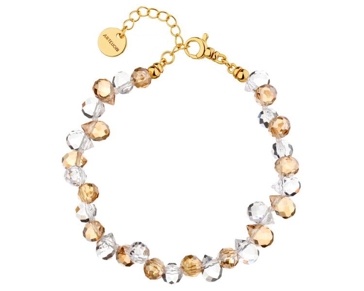 Gold-Plated Brass Bracelet with Glass