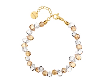 Gold-Plated Brass Bracelet with Glass