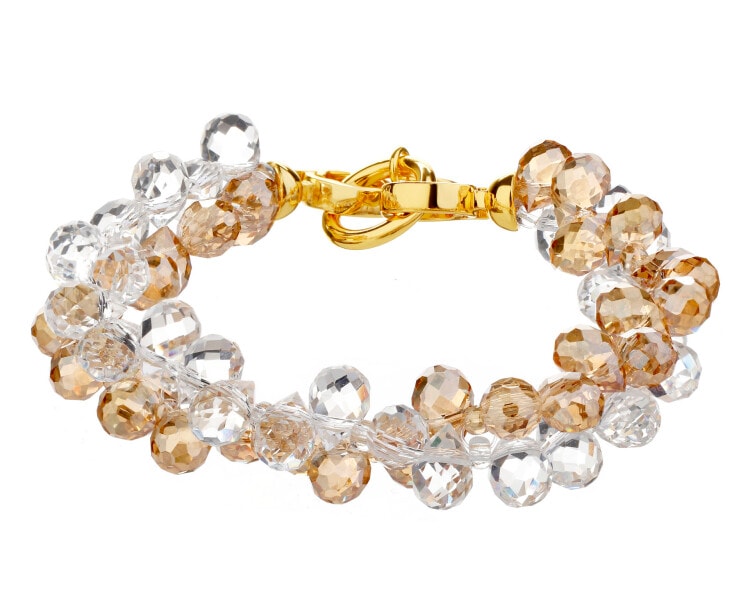 Gold-Plated Brass Bracelet with Glass