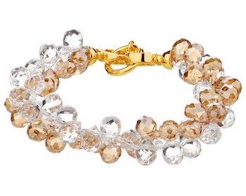 Gold-Plated Brass Bracelet with Glass