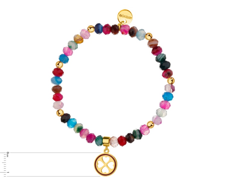 Gold-Plated Brass Bracelet with Agate