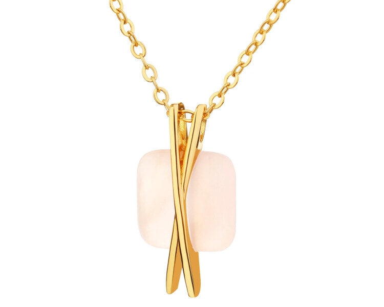 Gold-Plated Brass Necklace with Mother Of Pearl