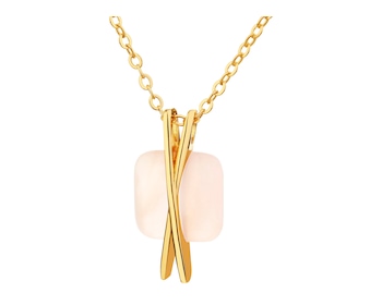 Gold-Plated Brass Necklace with Mother Of Pearl