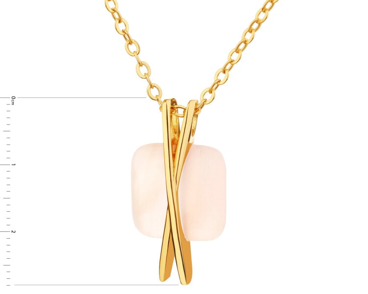 Gold-Plated Brass Necklace with Mother Of Pearl