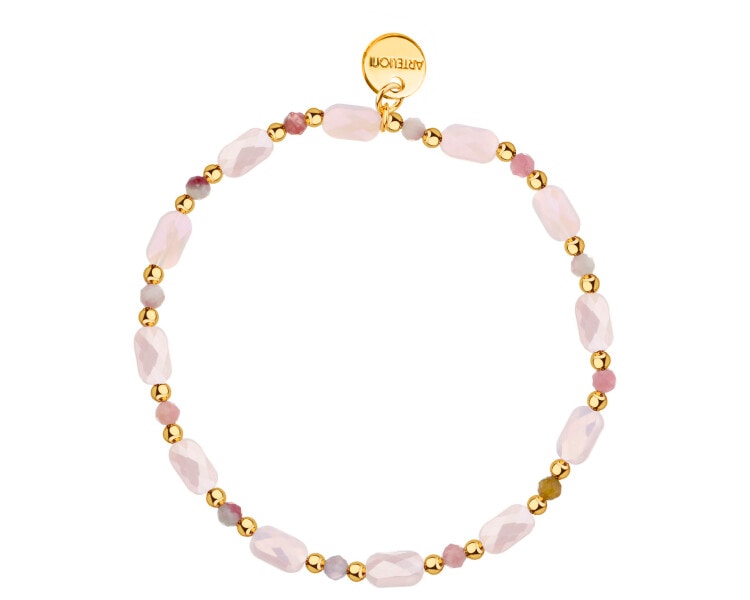 Gold-Plated Brass Bracelet with Tourmaline