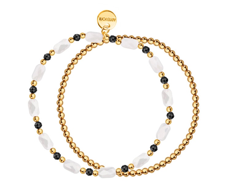 Gold-Plated Brass Bracelet with Hematite