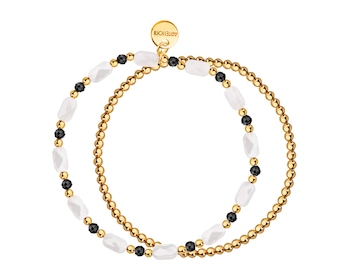 Gold-Plated Brass Bracelet with Hematite