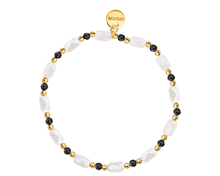 Gold-Plated Brass Bracelet with Hematite