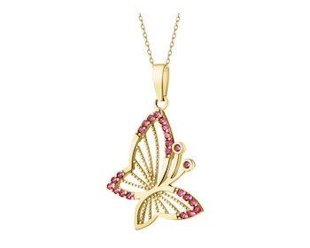 8 K Yellow Gold Pendant with Cubic Zirconia