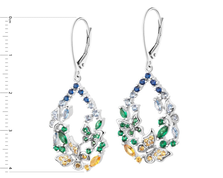 Kolczyki srebrne z cyrkoniami - motyle