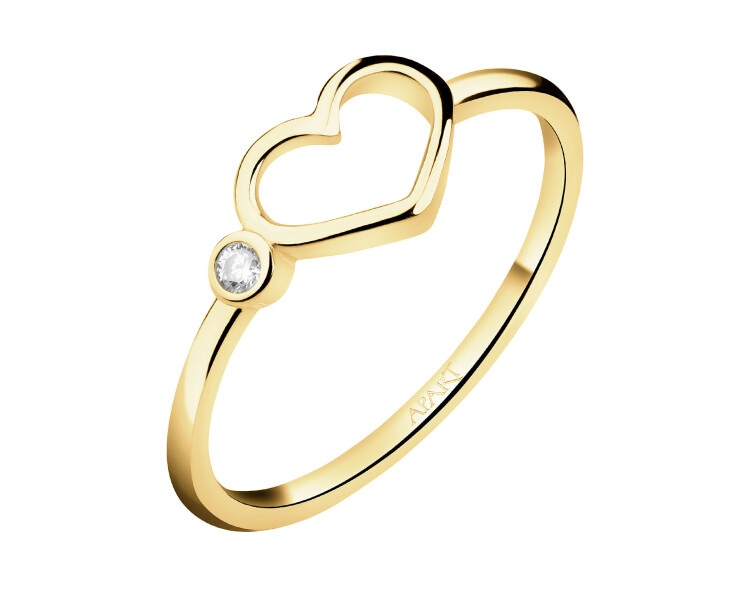 8 K Yellow Gold Ring with Cubic Zirconia