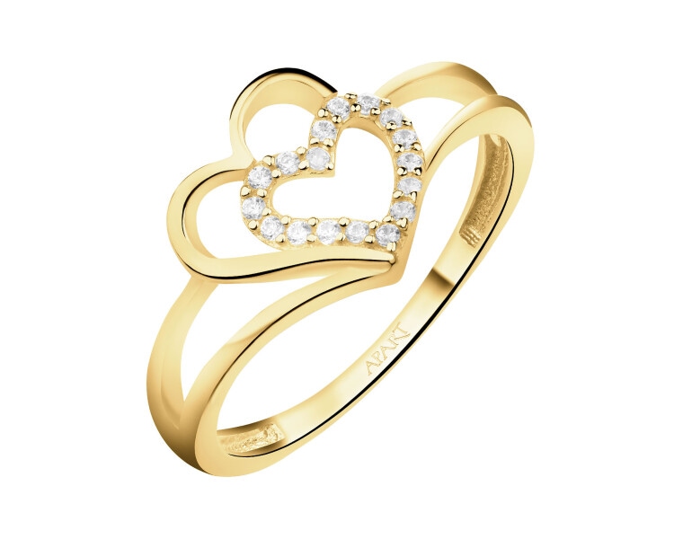 14 K Yellow Gold Ring with Cubic Zirconia