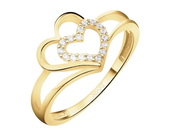 14 K Yellow Gold Ring with Cubic Zirconia