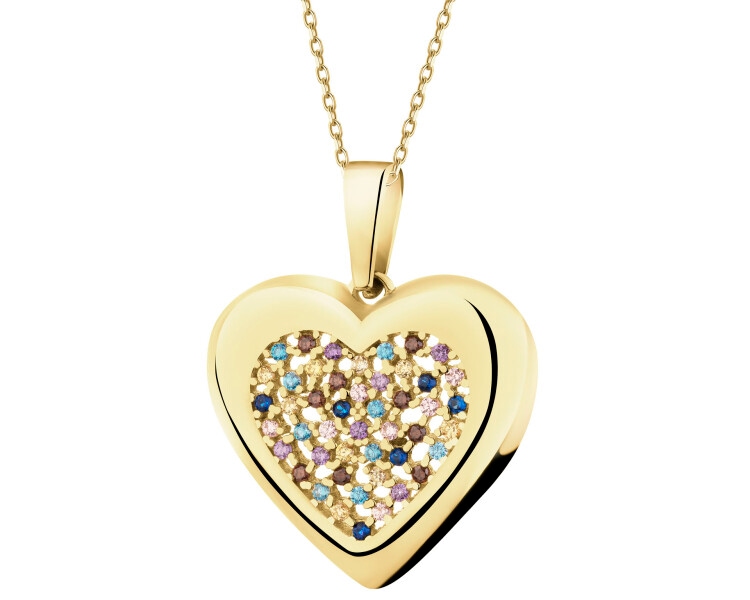 14 K Yellow Gold Pendant with Cubic Zirconia