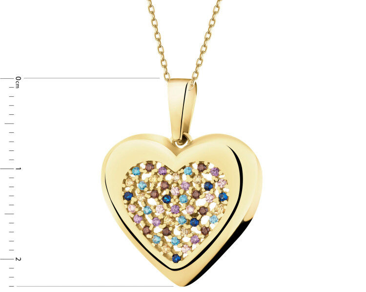 14 K Yellow Gold Pendant with Cubic Zirconia