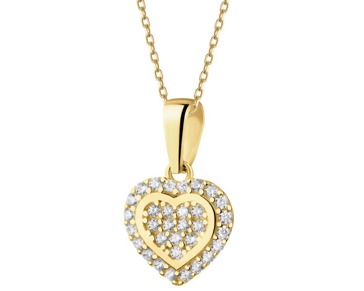 14 K Yellow Gold Pendant with Cubic Zirconia