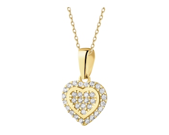 14 K Yellow Gold Pendant with Cubic Zirconia