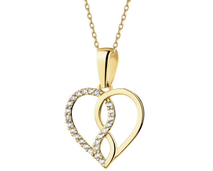 14 K Yellow Gold Pendant with Cubic Zirconia