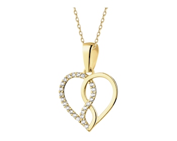 14 K Yellow Gold Pendant with Cubic Zirconia