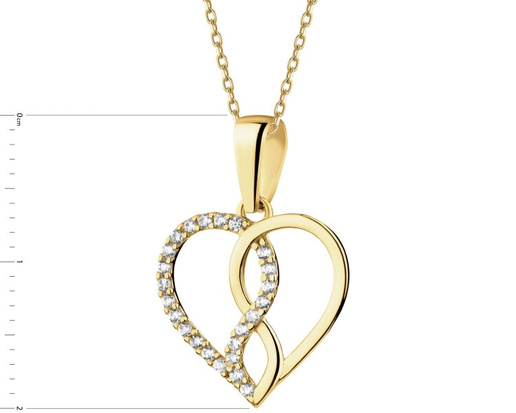 14 K Yellow Gold Pendant with Cubic Zirconia