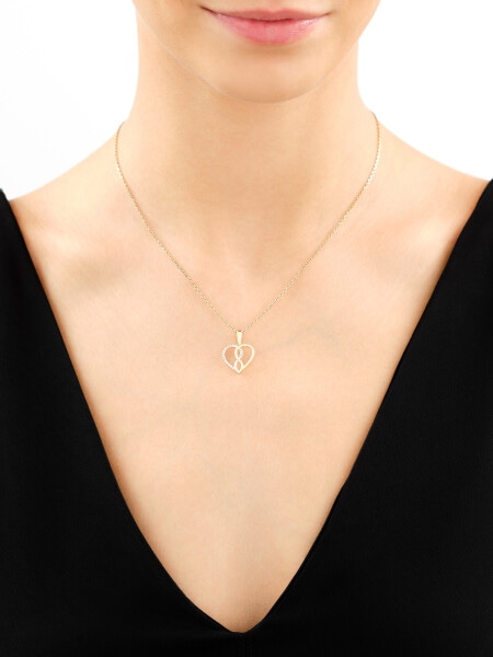 14 K Yellow Gold Pendant with Cubic Zirconia