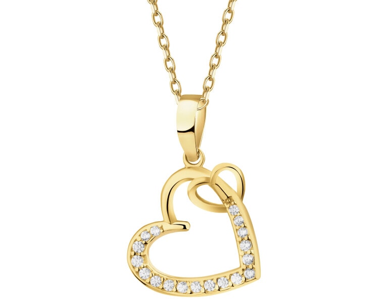 14 K Yellow Gold Pendant with Cubic Zirconia