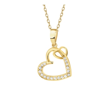 14 K Yellow Gold Pendant with Cubic Zirconia