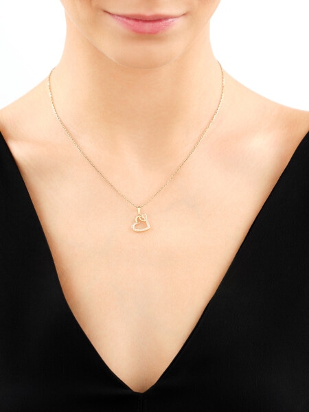 14 K Yellow Gold Pendant with Cubic Zirconia