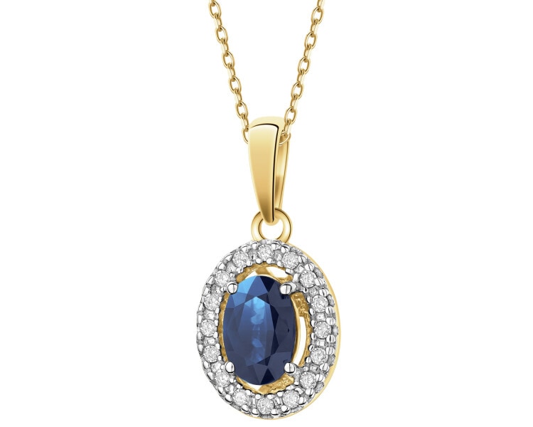 14 K Rhodium-Plated Yellow Gold Pendant  - fineness 14 K