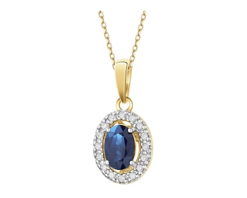 14 K Rhodium-Plated Yellow Gold Pendant  - fineness 14 K