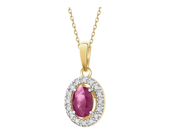 14 K Rhodium-Plated Yellow Gold Pendant  - fineness 14 K