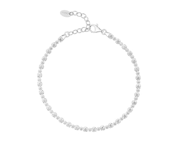 Rhodium Plated Silver Tennis Bracelet with Cubic Zirconia