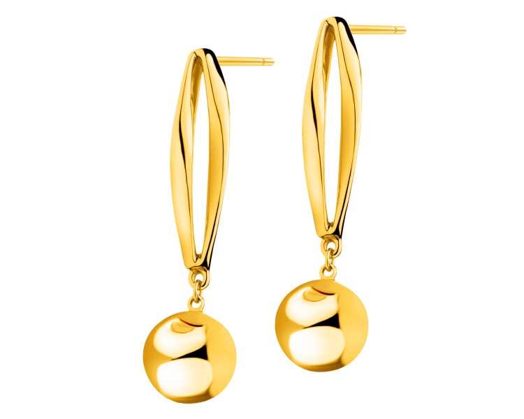 Gold-Plated Brass, Gold-Plated Silver Dangling Earring 