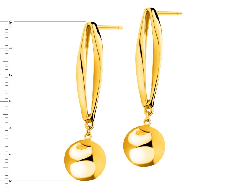 Gold-Plated Brass, Gold-Plated Silver Dangling Earring