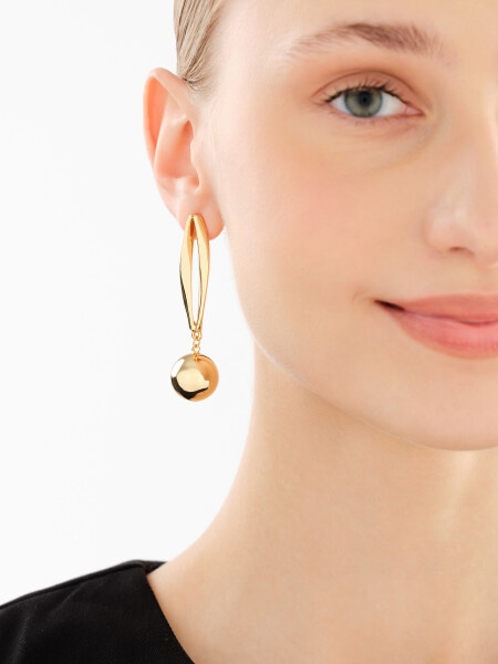 Kolczyki z mosiądzu pozłacane - kulki