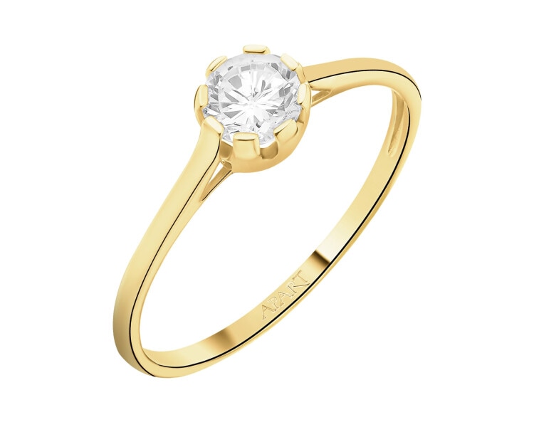 14 K Yellow Gold Ring with Cubic Zirconia