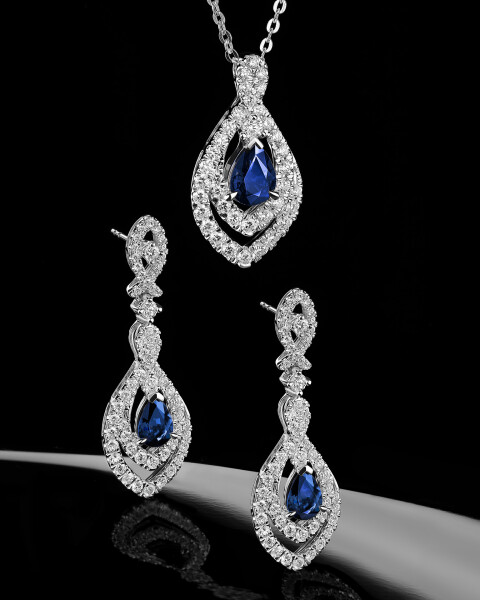 18 K Rhodium-Plated White Gold Necklace - fineness 18 K