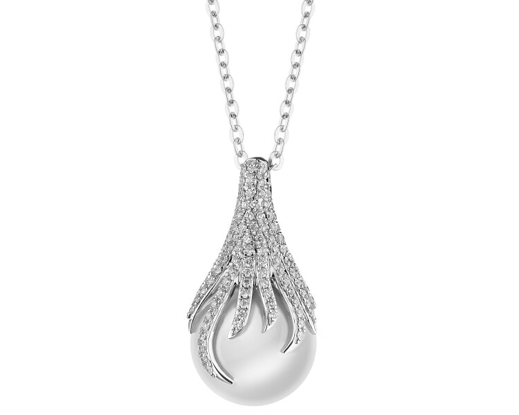 18 K Rhodium-Plated White Gold Necklace  - fineness 18 K