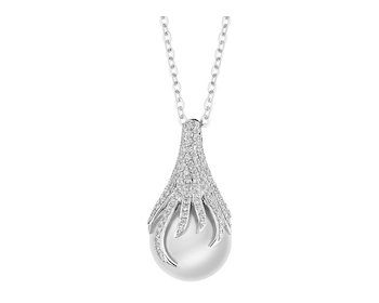 18 K Rhodium-Plated White Gold Necklace - fineness 18 K