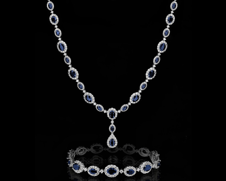 14 K Rhodium-Plated White Gold Bracelet - fineness 14 K