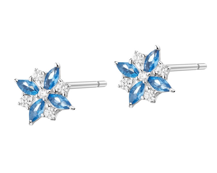 Rhodium Plated Silver Earrings with Cubic Zirconia