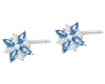 Rhodium Plated Silver Earrings with Cubic Zirconia