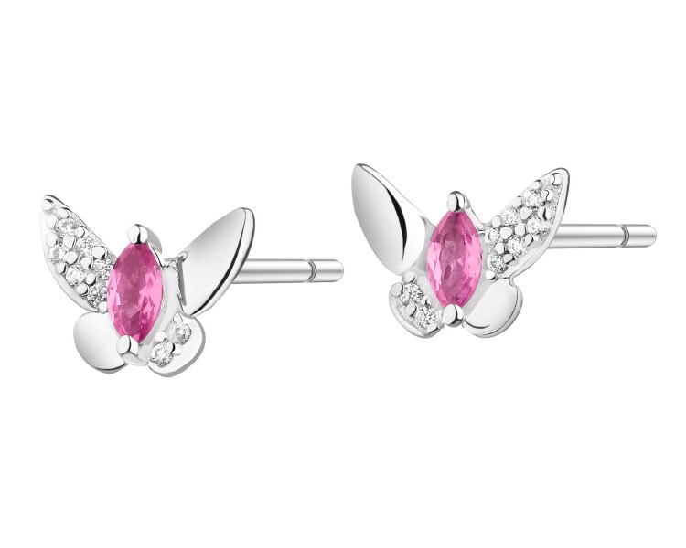 Rhodium Plated Silver Earrings with Cubic Zirconia