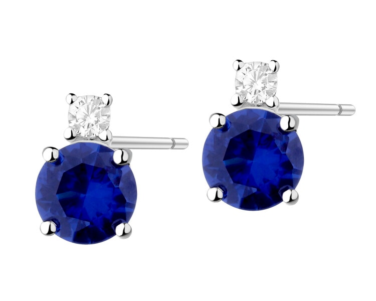 Rhodium Plated Silver Earrings with Cubic Zirconia