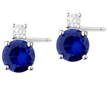 Rhodium Plated Silver Earrings with Cubic Zirconia