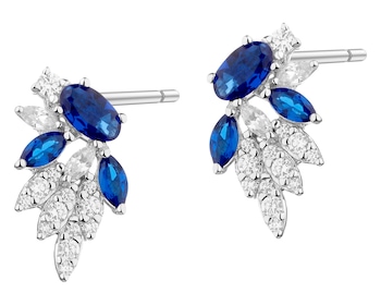 Rhodium Plated Silver Earrings with Cubic Zirconia